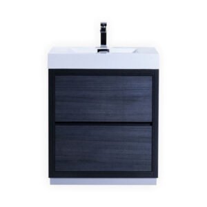 blizz 30 inch gray oak freestanding bathroom vanity