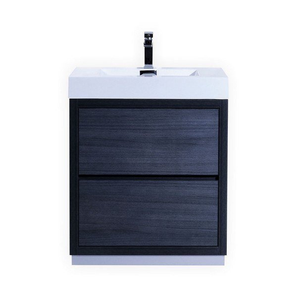 blizz 30 inch gray oak freestanding bathroom vanity