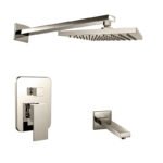 Elegant Royal Luxor Brushed Nickel Twin Shower System with Dual Heads