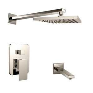 elegant royal luxor brushed nickel twin shower system with dual heads