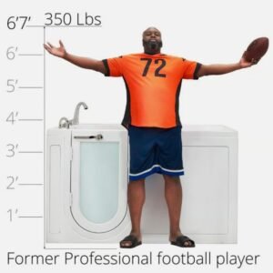 Big4One Walk-In Tub with Outward Swing Door 33″ x 66″ (84 x 168cm) Dual Drain Technology