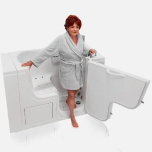 Transfer26 Outward Swing Door Wheelchair Accessible Walk-In Tub 26″ x 52″ (66 x 132cm) Dual Drain Technology