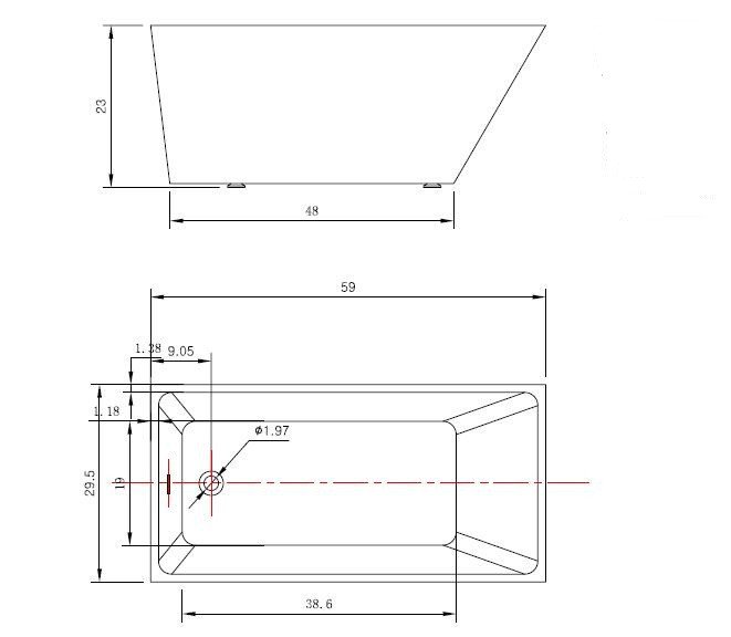 royal aza 59 inch freestanding bath tub